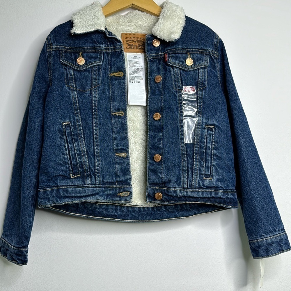 Girls Levi's Jean Jacket with Fuzzy Lining New